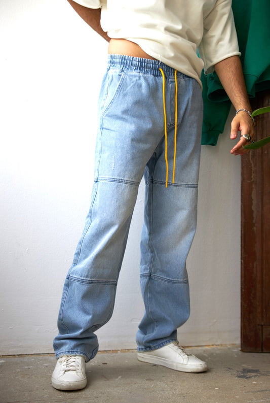 Lace-Up Elastic Jean Trousers