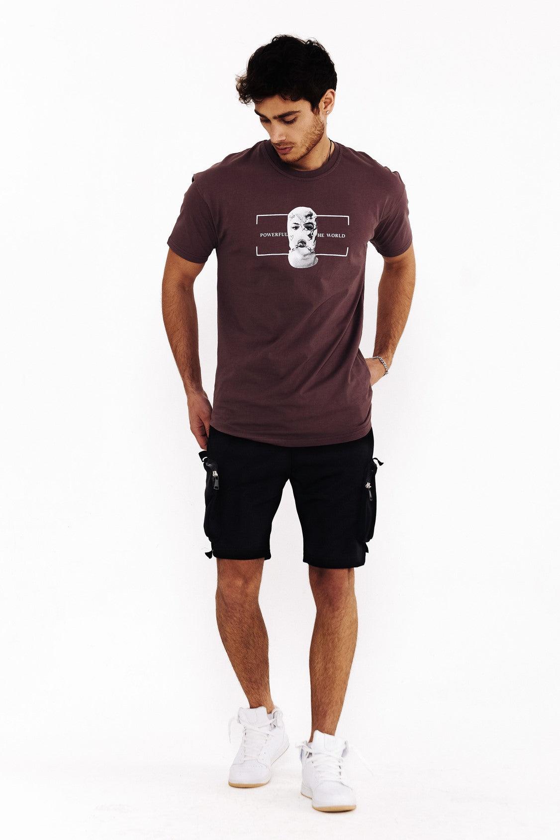 Men Regular Fit Printed Bordeaux T-Shirt THIMOON