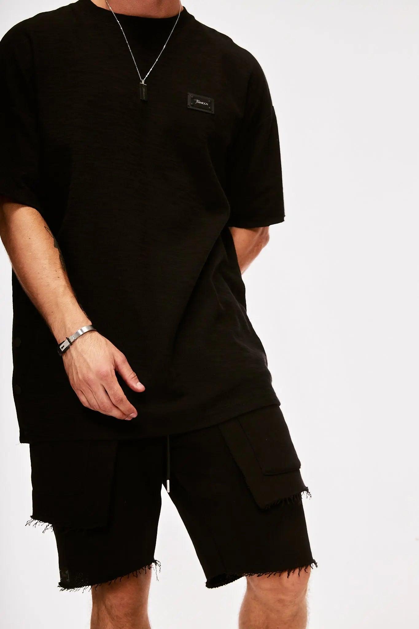Men's Black Oversized Cotton T-Shirt THIMOON®