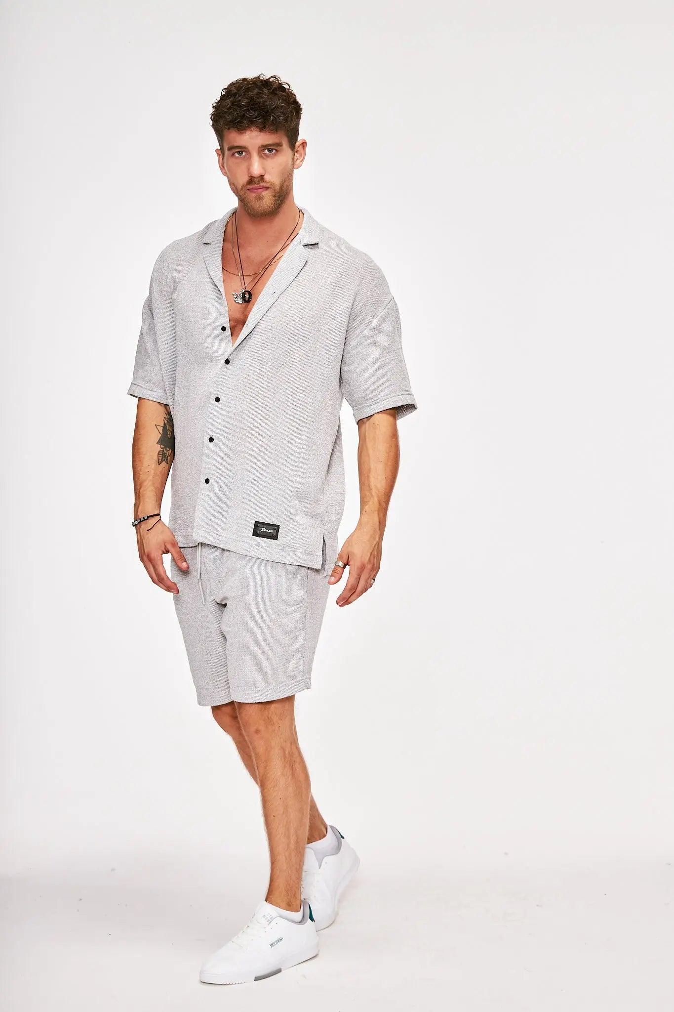 Men's Grey Shirt & Grey Shorts Set THIMOON®