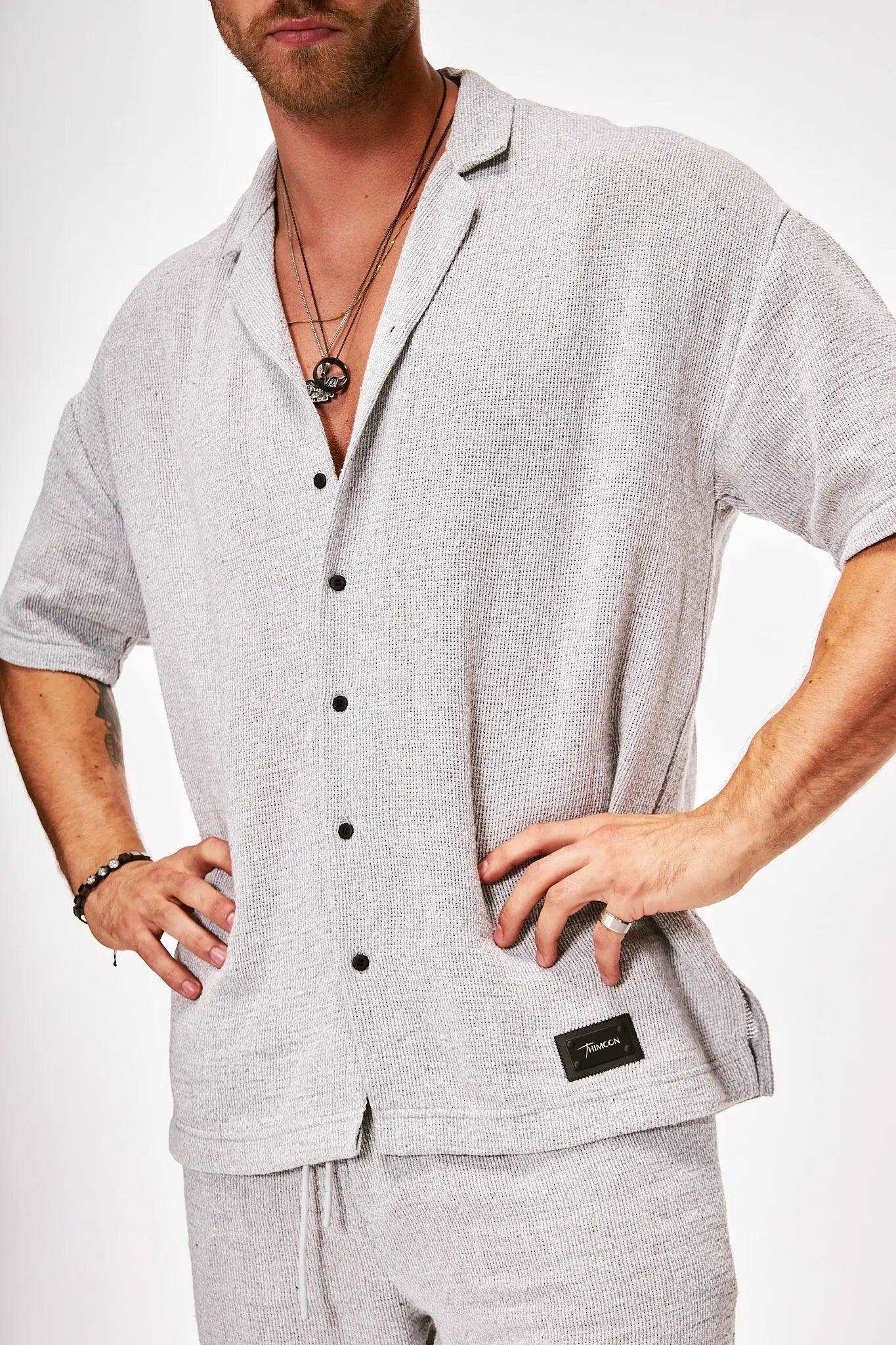Men's Grey Shirt & Grey Shorts Set THIMOON®