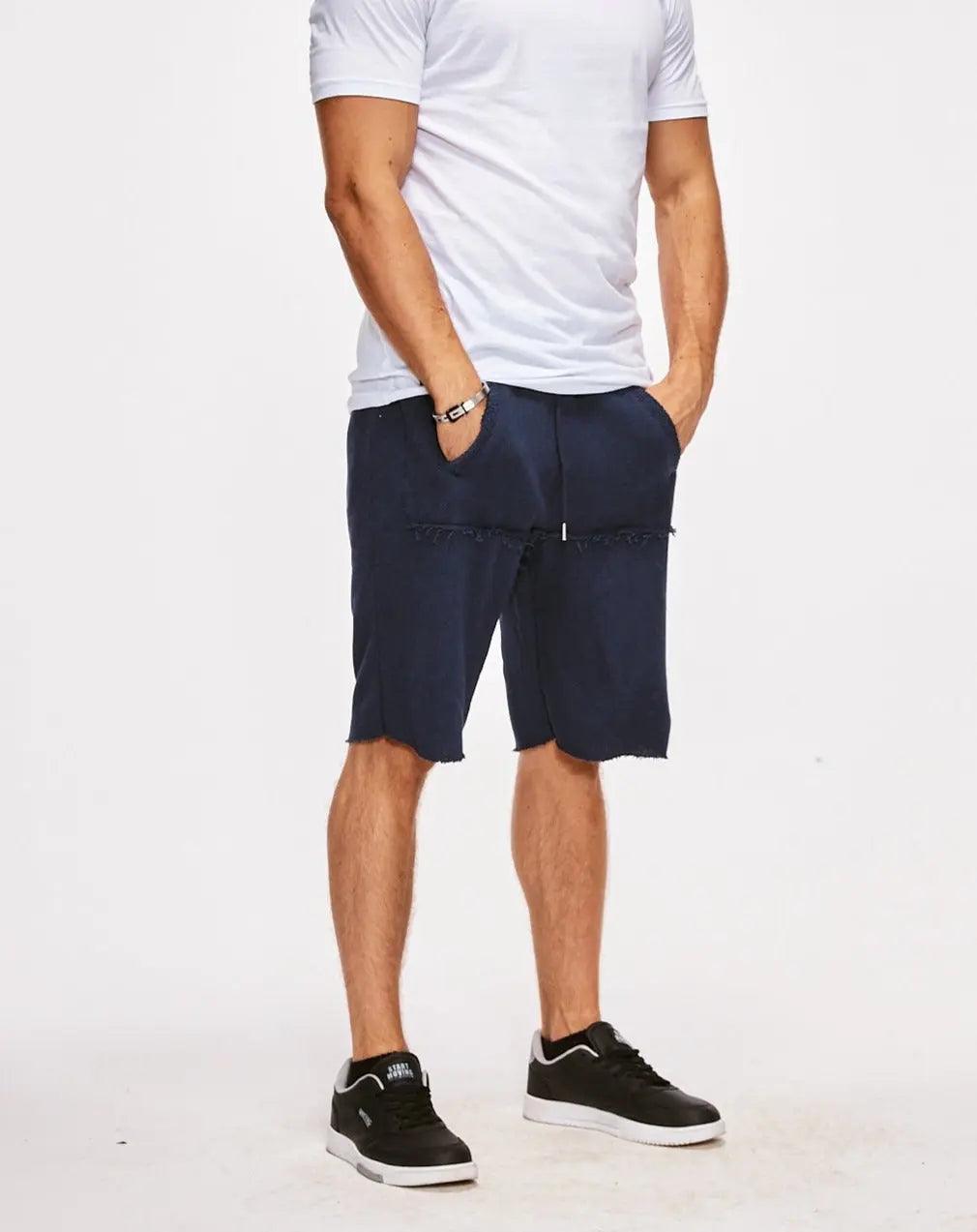 Men's Oversized Knit Shorts in Blue THIMOON®