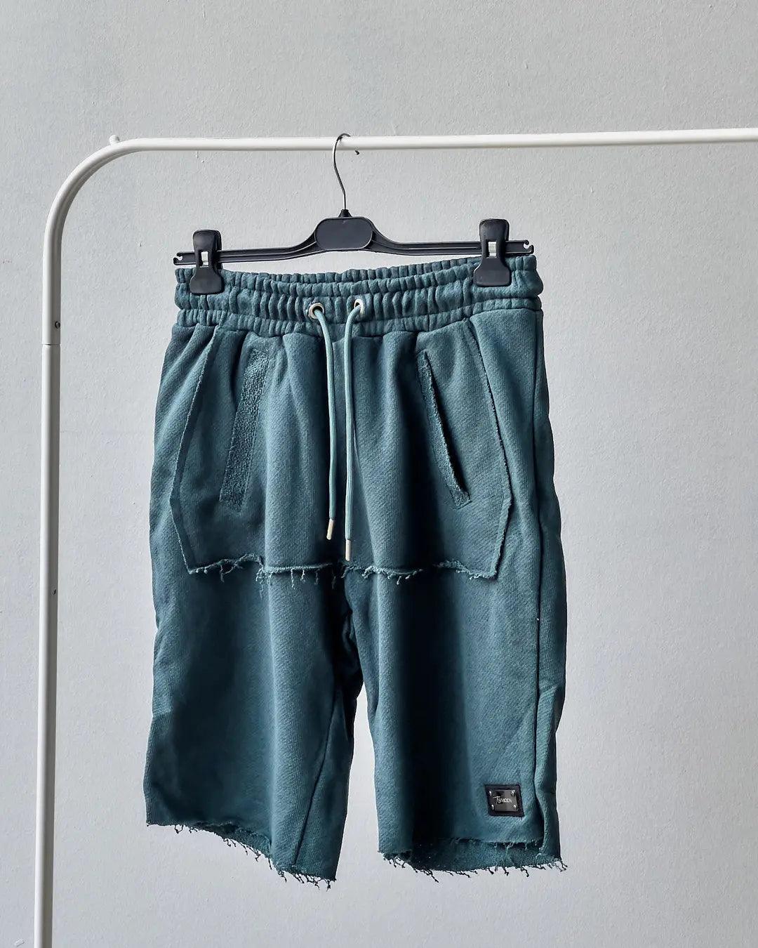 Men's Oversized Knit Shorts in Green