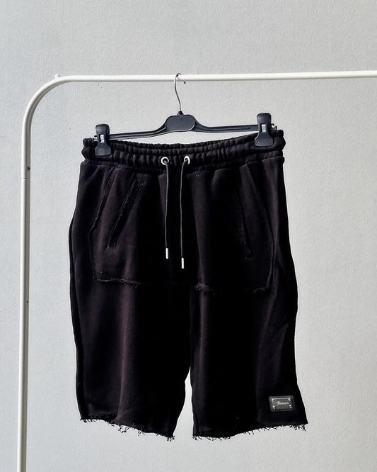 Men's Oversized Knit Shorts in Black