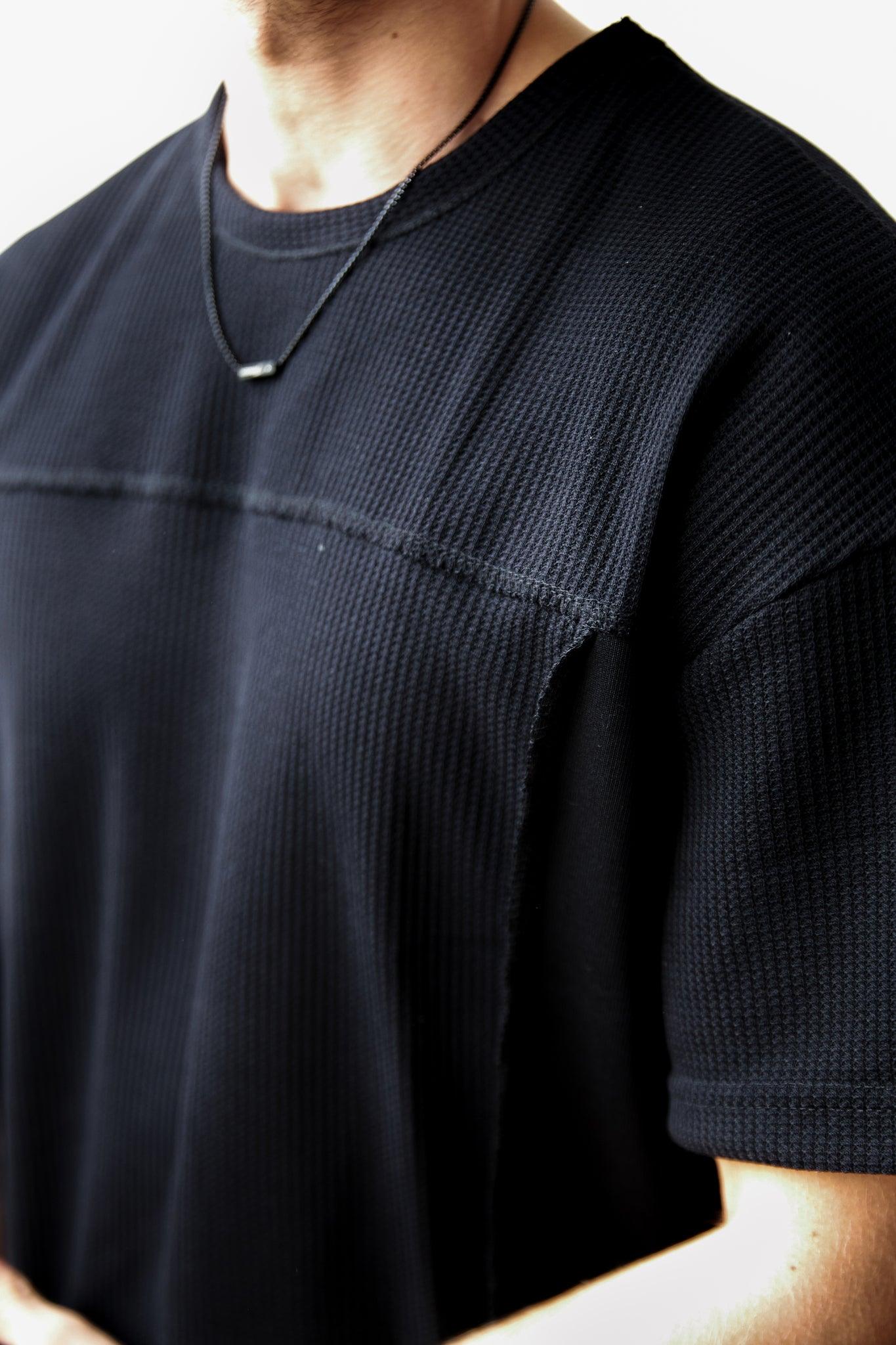Men's Plain Black T-Shirt THIMOON