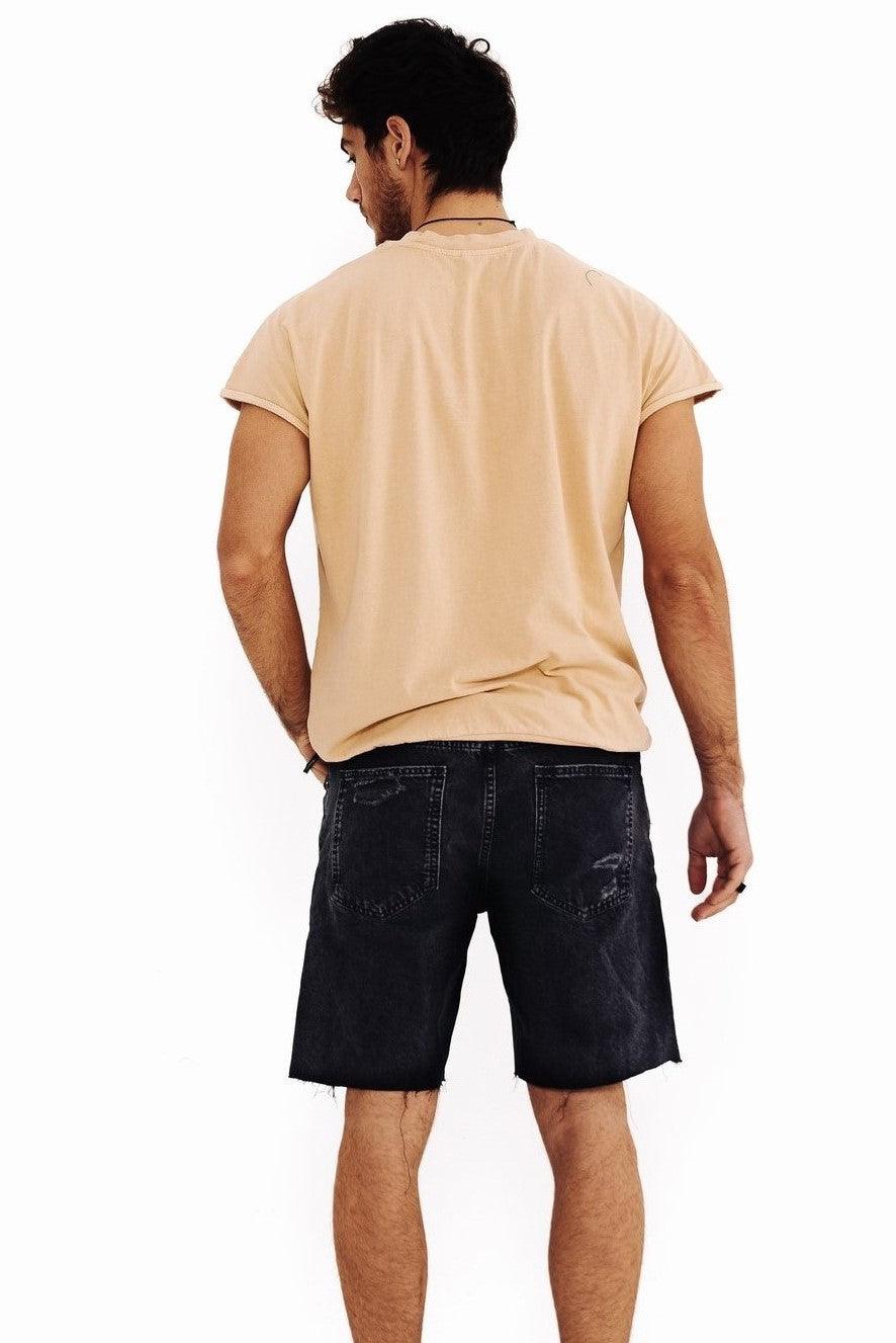 Men's Yellow T-Shirt with Front Pockets THIMOON