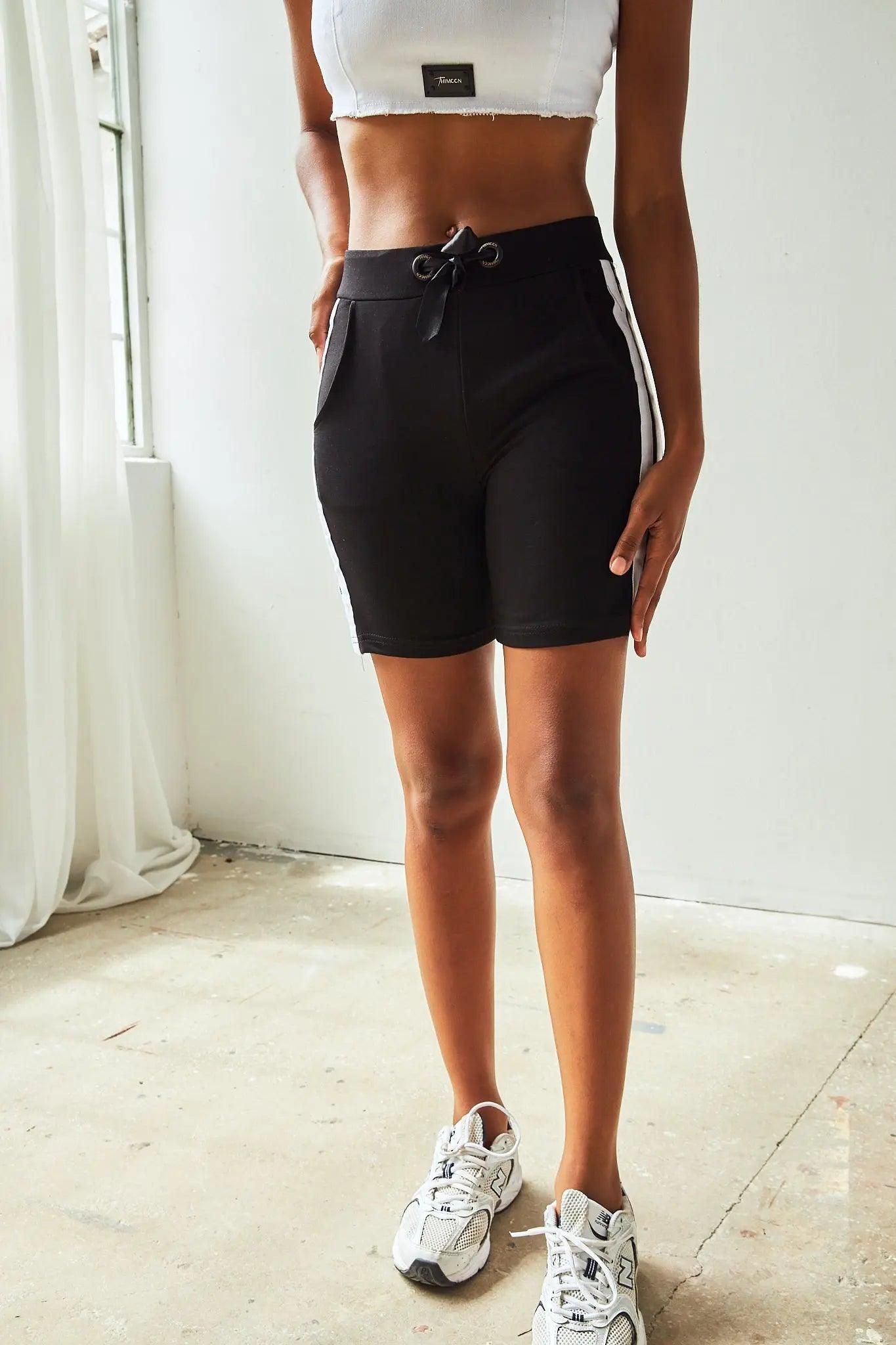 Women's Black High Waisted Tight Shorts THIMOON®
