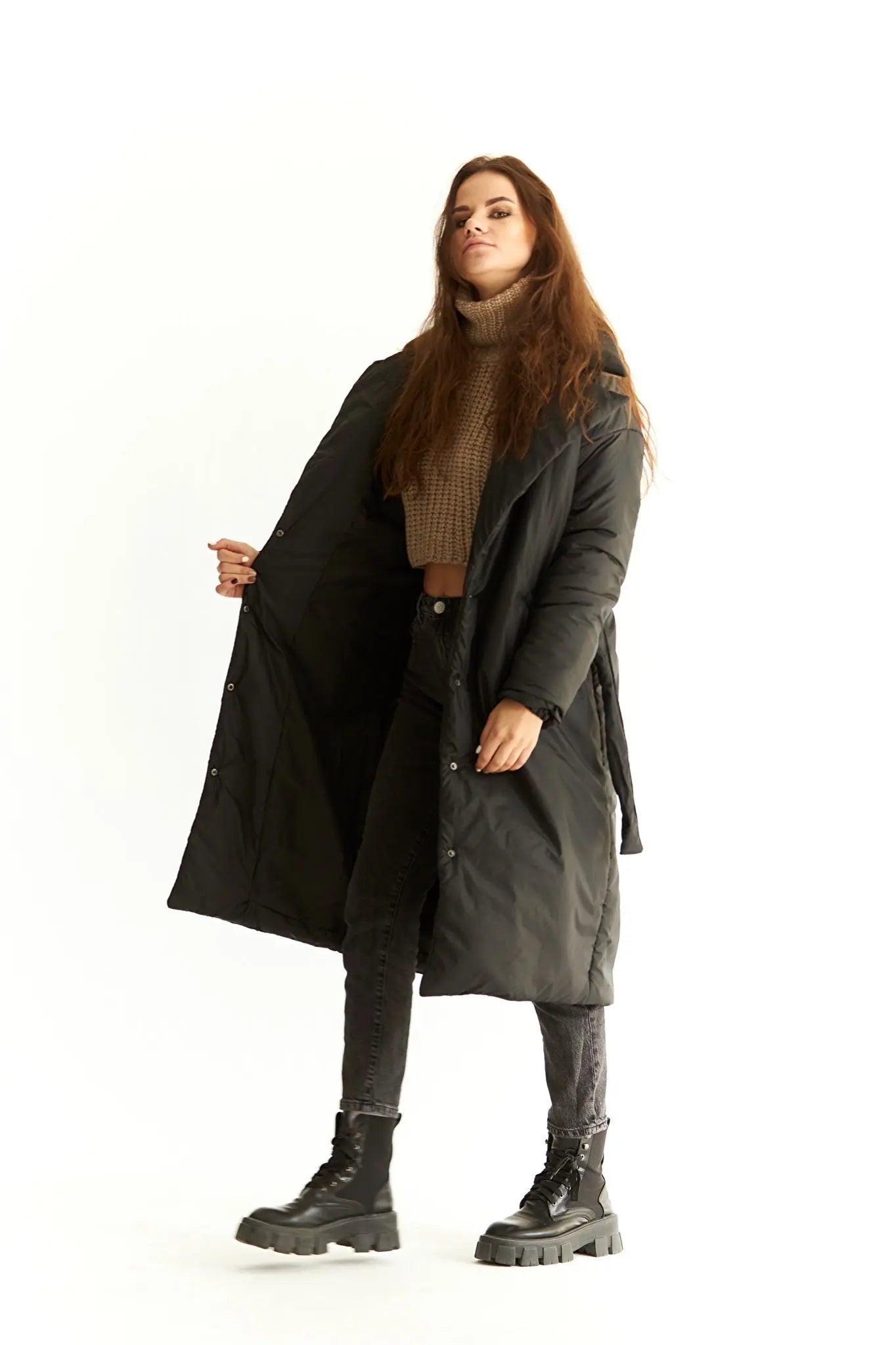 Long Black Puffer Coat