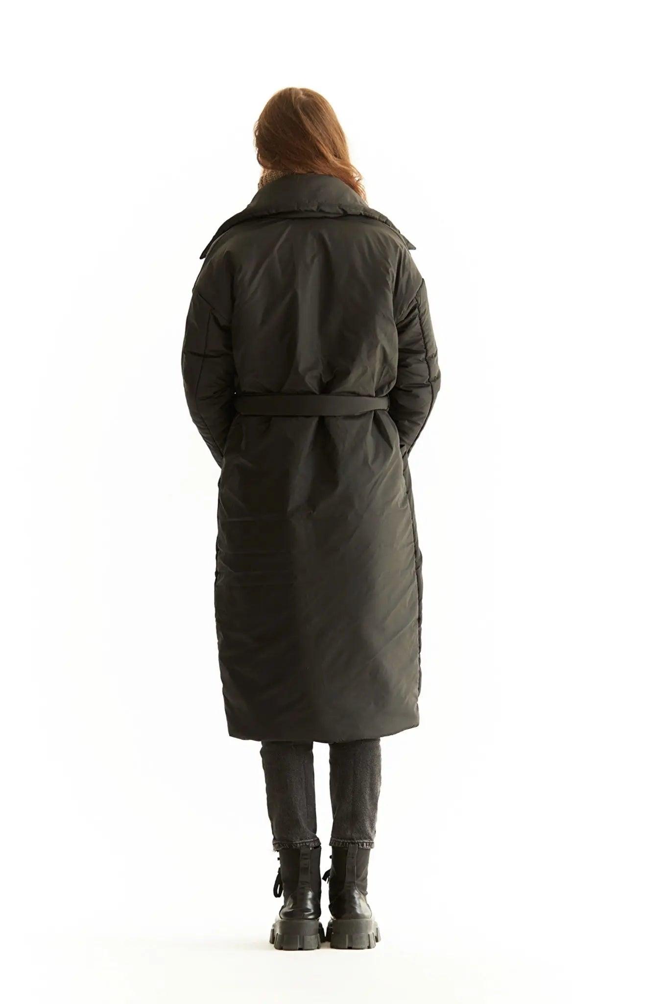 Women's Long Black Puffer Coat THIMOON®