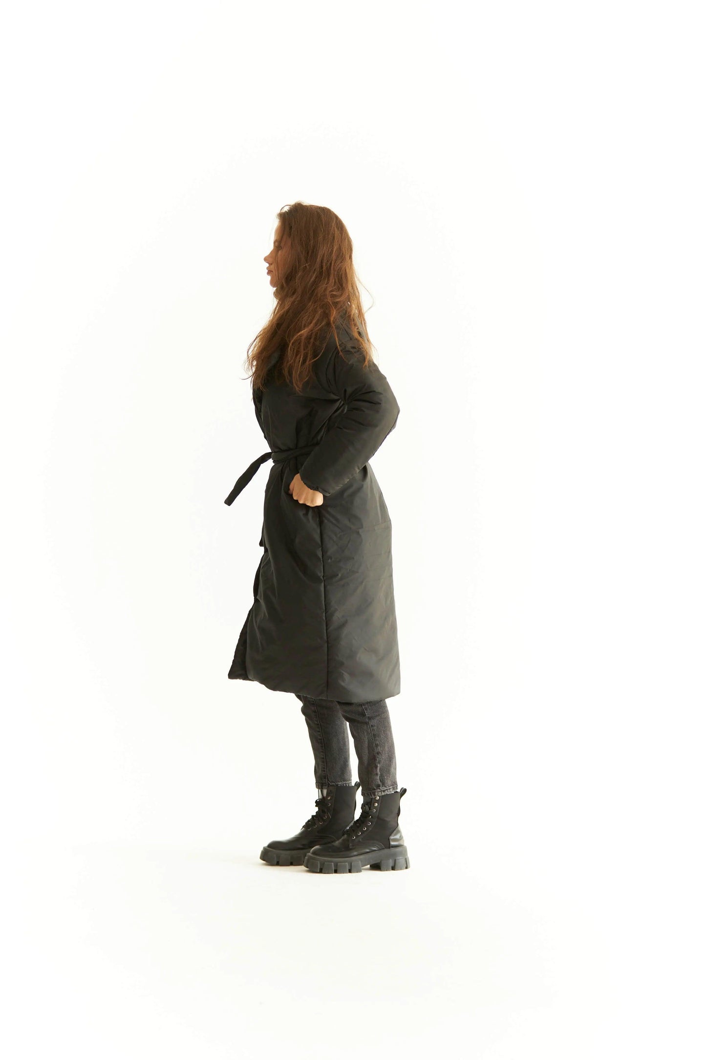 Women's Long Black Puffer Coat THIMOON®